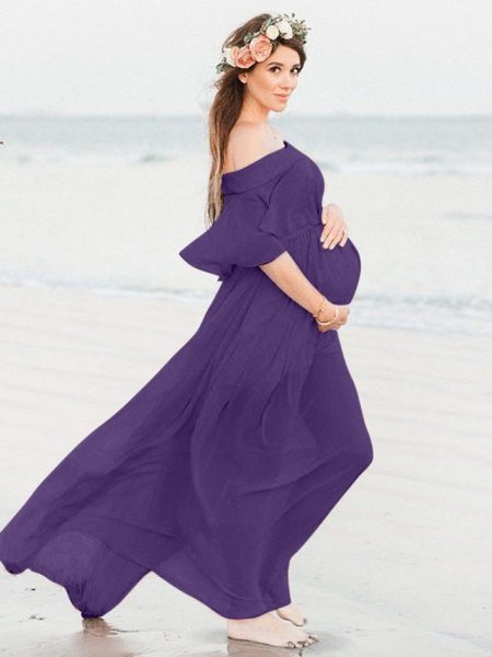 Loose Trailing Off-shoulder Pregnant Women Dress