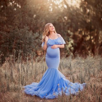 Women's Pregnant Women's Trailing Short Sleeve Dress