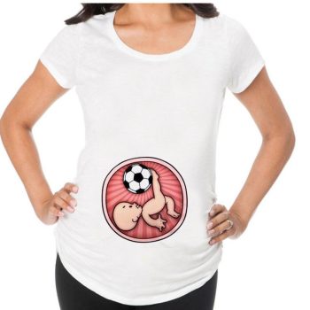 Football Baby Kicking Pregnant Woman T-shirt Top