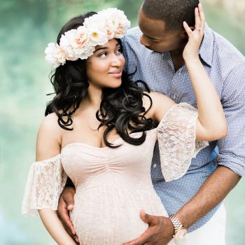 Lace pregnant women trailing short sleeves