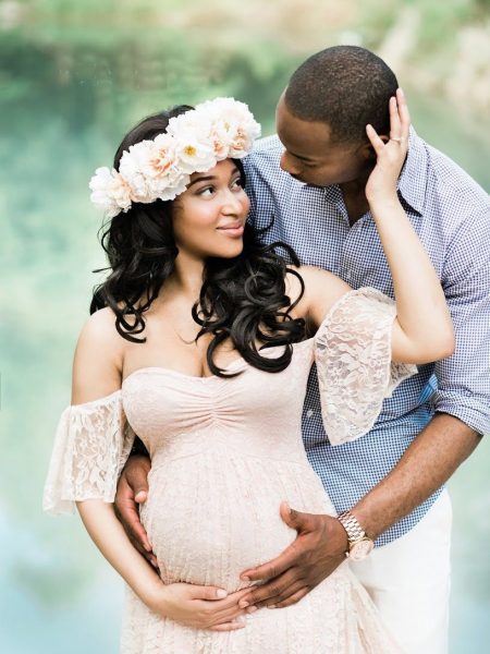 Lace pregnant women trailing short sleeves