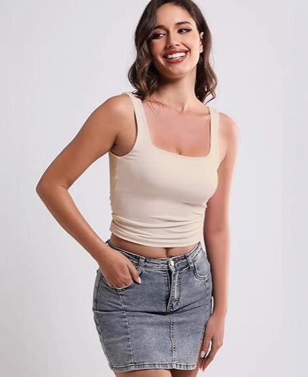 Square Collar Beauty Back Outer Wear Inner Wear Sleeveless Sling