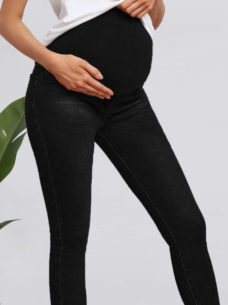 Pregnant Women High Waist Belly Support Denim Trousers