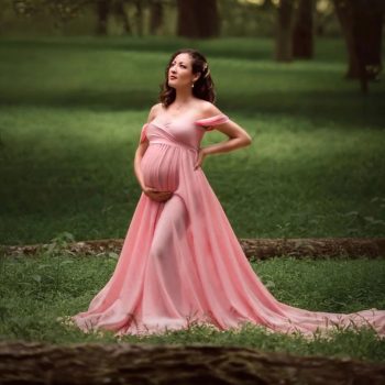 Pregnant Women Fluttering Tail Sleeve Long Dress
