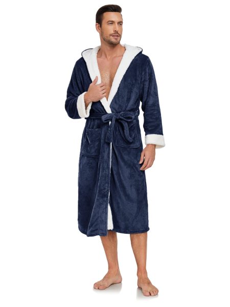 RONGTAI Ladies Long Fleece Bathrobe