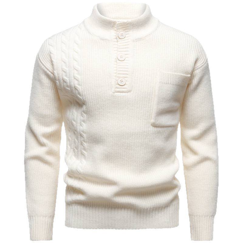 Men's Fashion British Henry Stand Collar Sweater