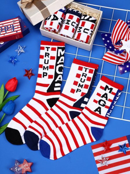 3 Pairs of Funny Patriotic Socks for Everyday Comfort