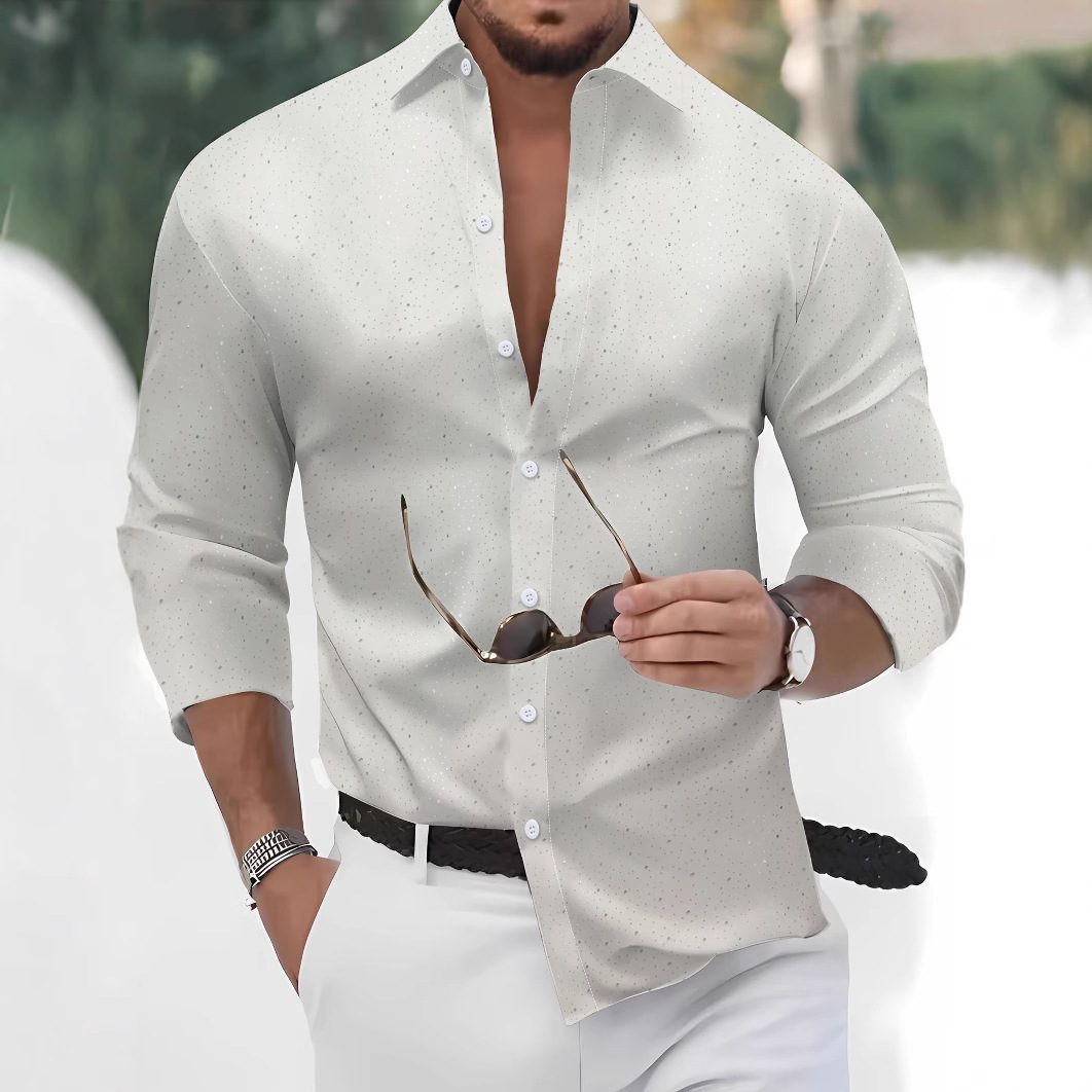 Trendy Polka Dot Bronzing Long Sleeve Casual Shirt