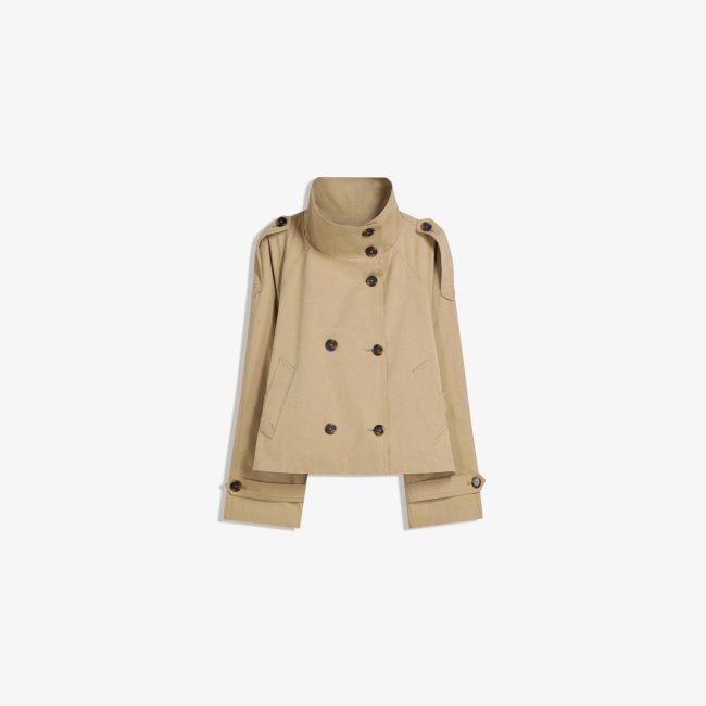 Women’s Double-Breasted Lace-Up Short Trench Coat