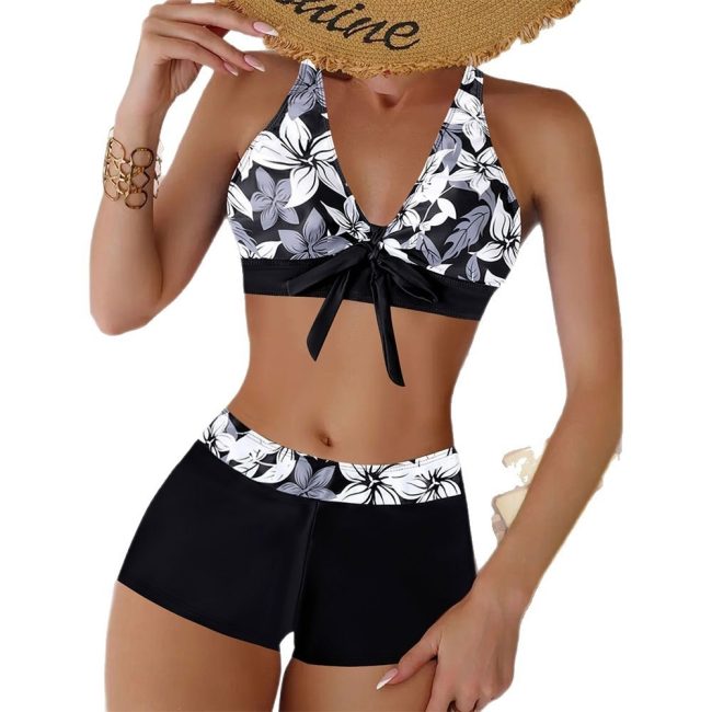 Bikini Split Swimsuit Printed Plus Size
