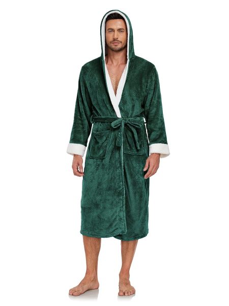 RONGTAI Ladies Long Fleece Bathrobe