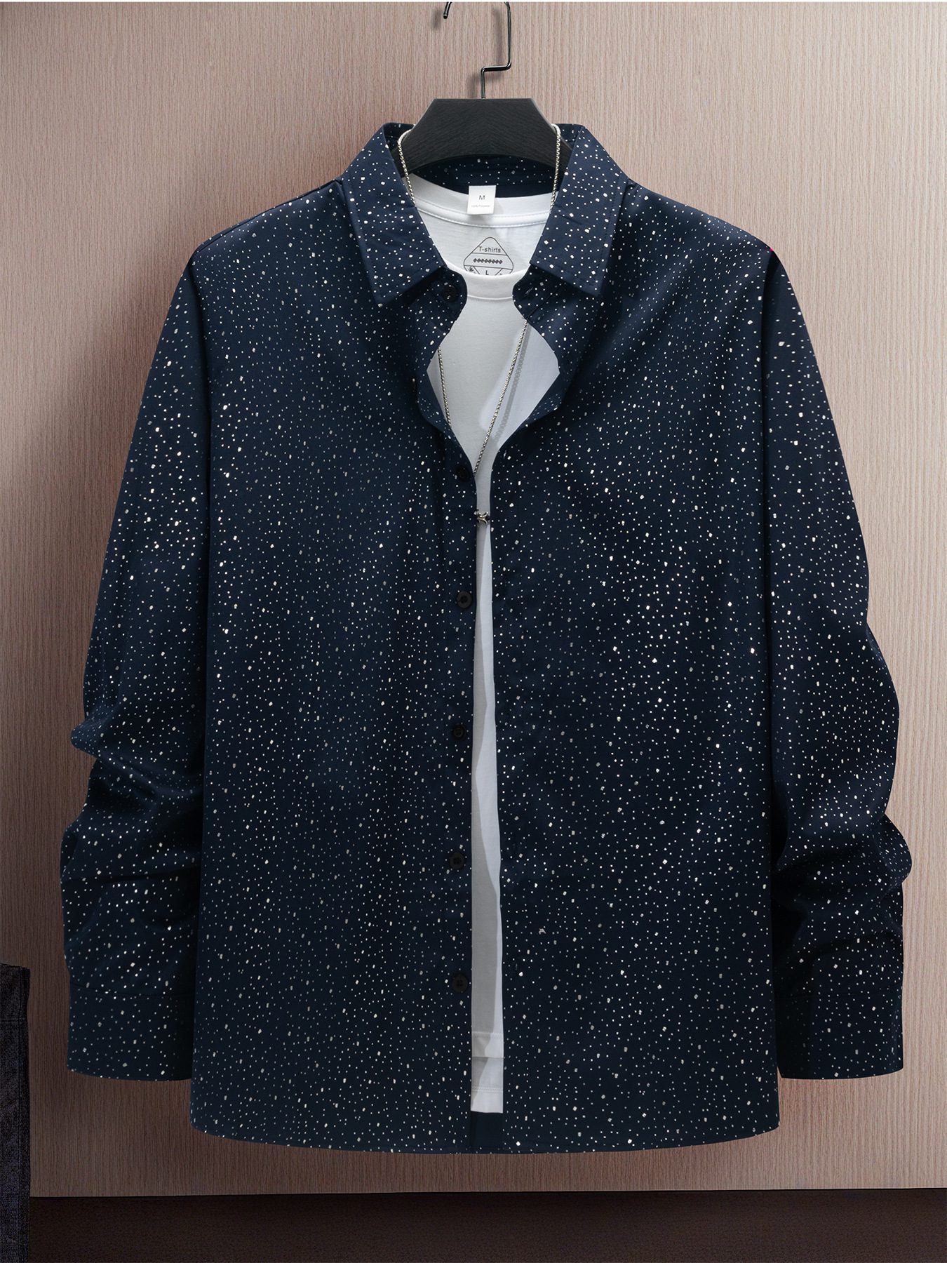 Trendy Polka Dot Bronzing Long Sleeve Casual Shirt