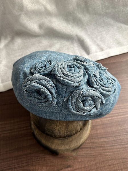 Korean Style Early Autumn New Rose Flower Embroidery High-grade Sense Elegance Retro Small Face Beret