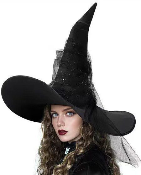 Halloween Cos Witch Ghost Festival Headdress Black Wizard Hat