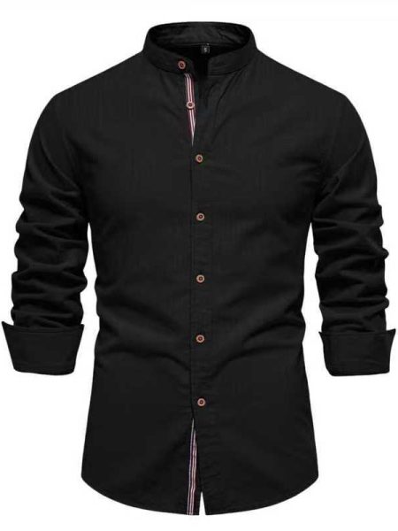 Men's Solid Color Long Sleeve Shirt