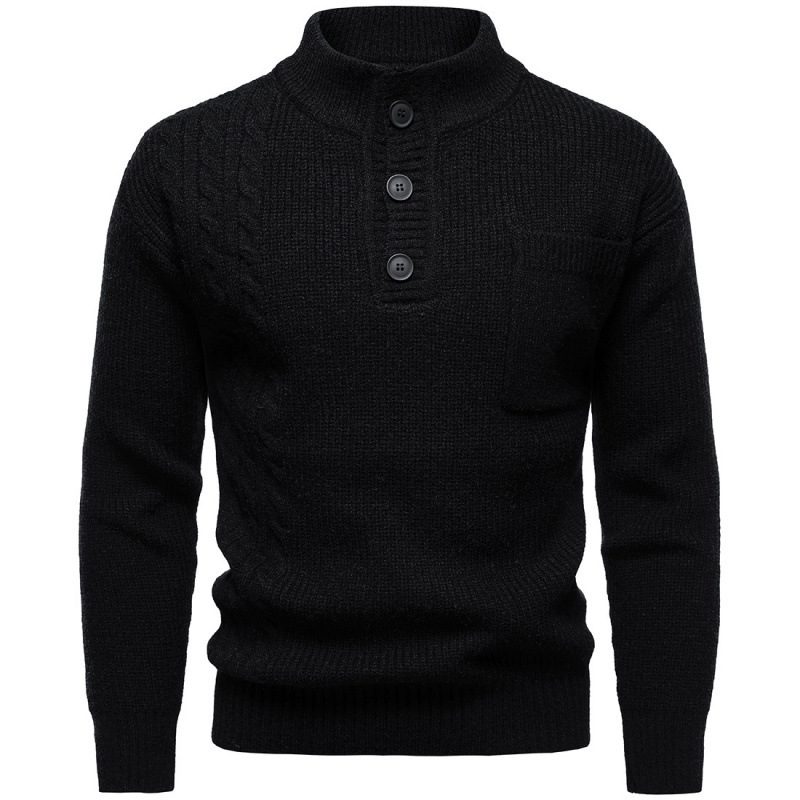 Men's Fashion British Henry Stand Collar Sweater