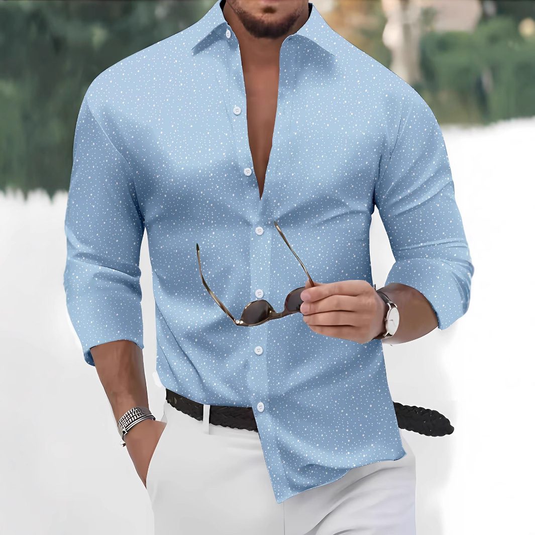 Trendy Polka Dot Bronzing Long Sleeve Casual Shirt