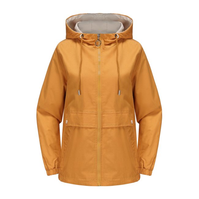 New Hooded Solid Color Trench Coat For Women