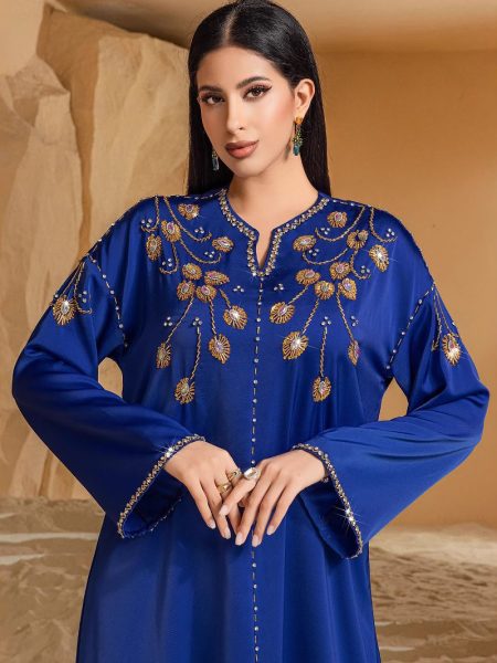 Dream Blue Heavy Industry Saudi Arabia Hand-stitched Diamond Dress
