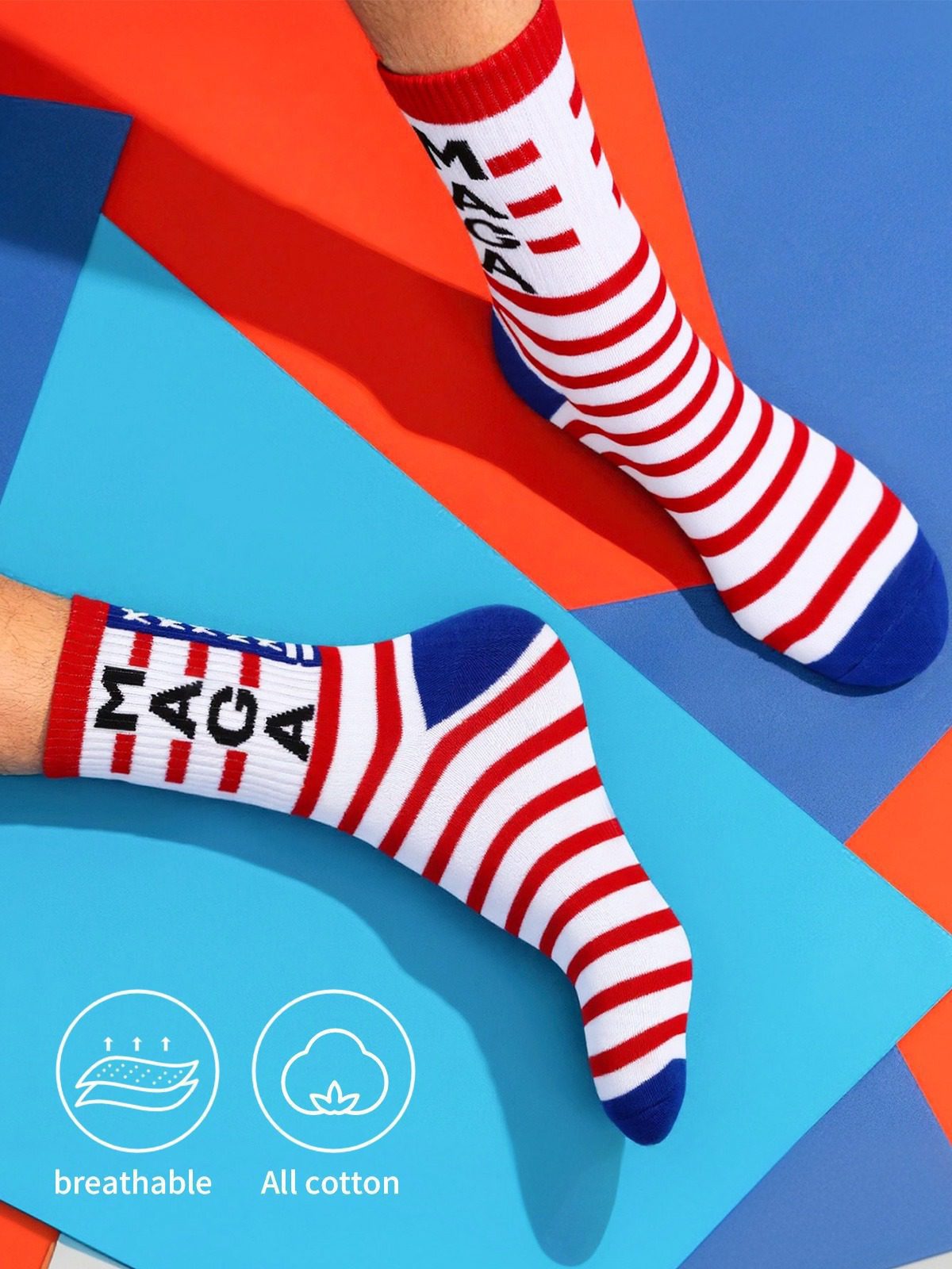 3 Pairs of Funny Patriotic Socks for Everyday Comfort