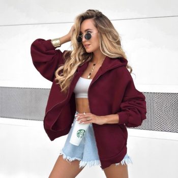 Fashion Hooded Casual Female Cardigan Top