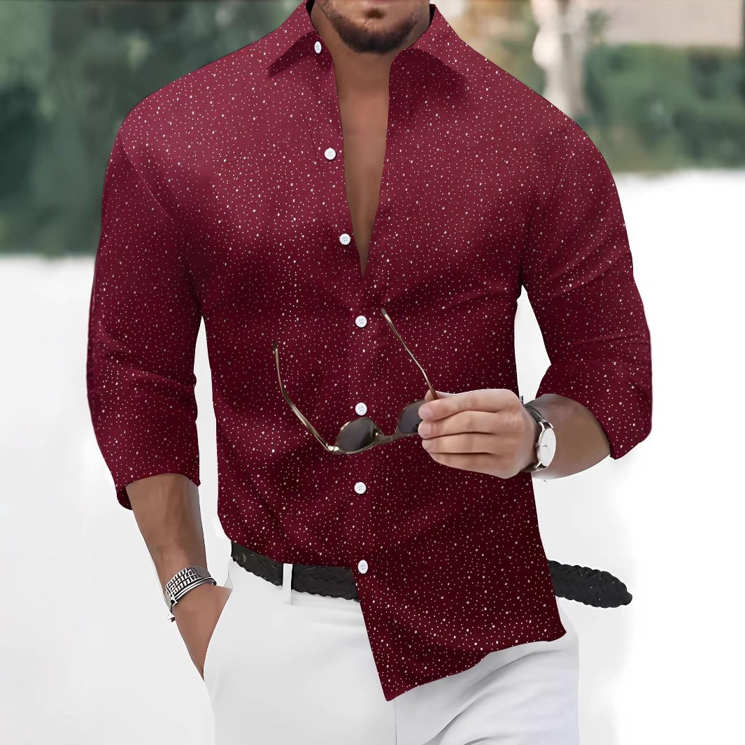 Trendy Polka Dot Bronzing Long Sleeve Casual Shirt