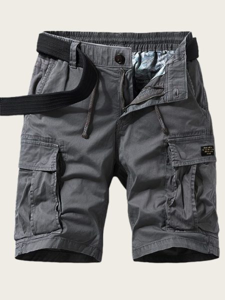 Micro Elastic Multi-pocket Workwear Loose Straight Casual Shorts