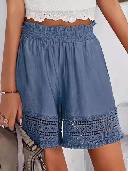 Women's Pure Color All-matching Casual Lace Shorts