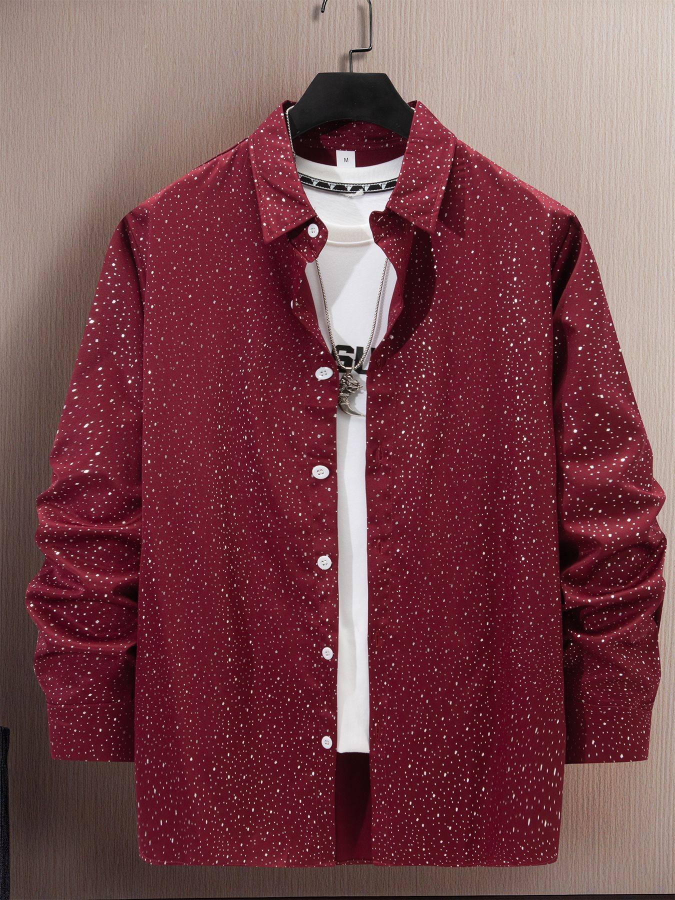 Trendy Polka Dot Bronzing Long Sleeve Casual Shirt