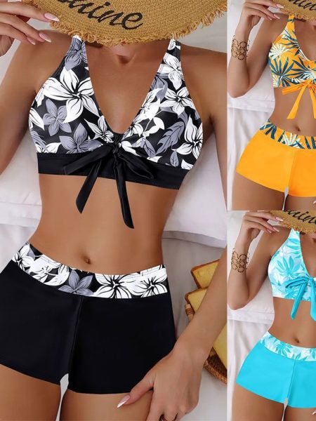Bikini Split Swimsuit Printed Plus Size