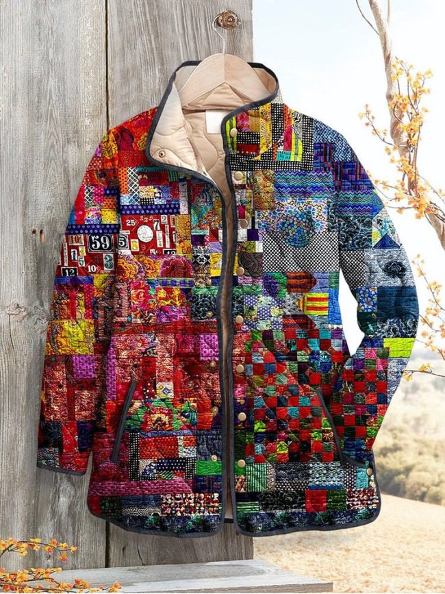 floral print cozy button sweater for ladies