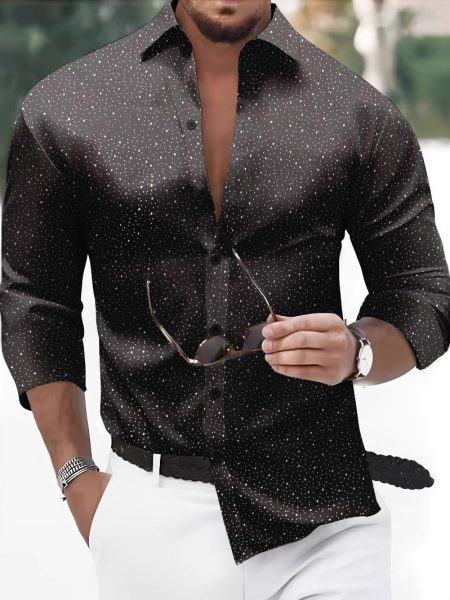 Trendy Polka Dot Bronzing Long Sleeve Casual Shirt