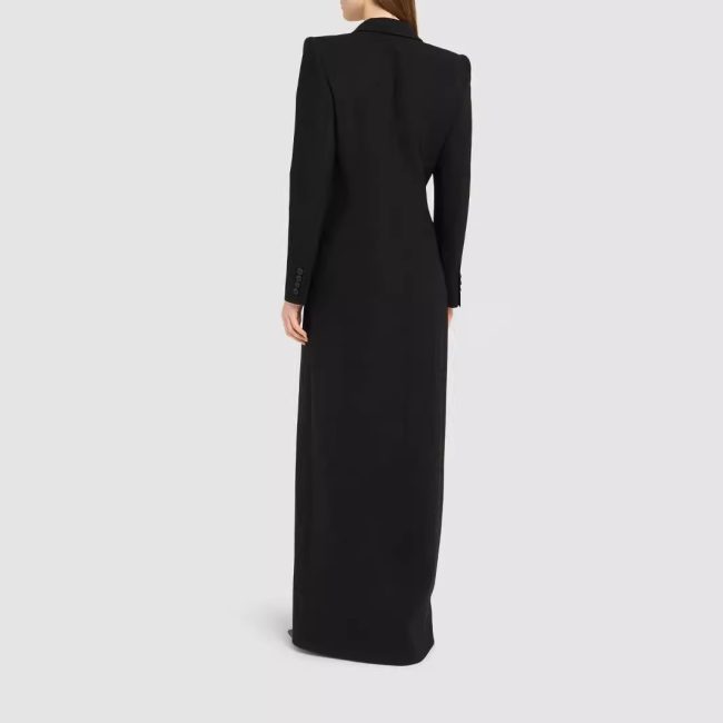 Elegant One-Button Slim Black Suit Coat – Large Size Women