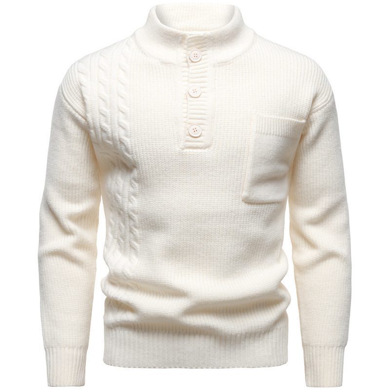 Men's Fashion British Henry Stand Collar Sweater