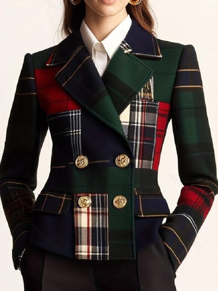 Ladies' Double-breasted Wool Suit Jacket