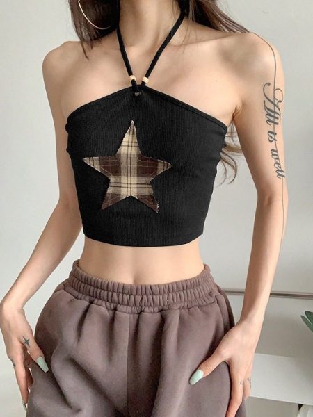 Solid Color Slim Fit Fashion Halter Vest For Women