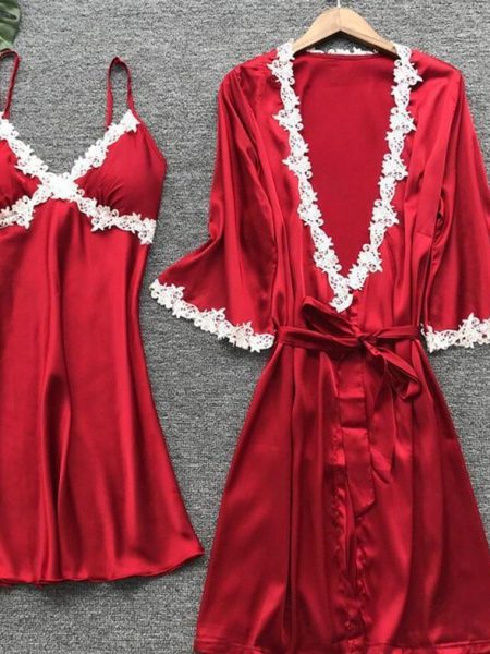 Bridal Dressing Gown Plus Size Home Wear Night Gown Bathrobe