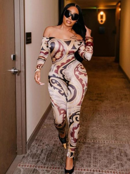 Trendy Printed Bodycon Jumpsuit for Women