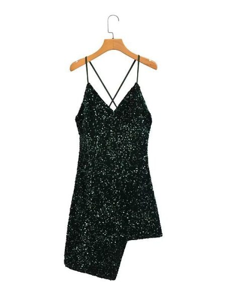 Women's Elegant Slim-fit Draped Camisole Dress