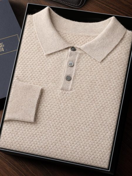 Men's Solid Color Soft Glutinous Cashmere Sweater Simple Pullover Loose