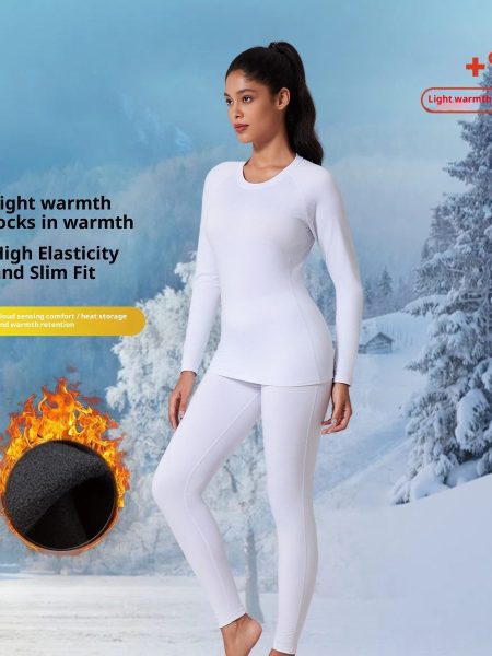Autumn And Winter New Fleece-lined Thermal Underwear Set For Women