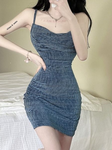 Strap Backless Skinny Sheath Elegant Dress