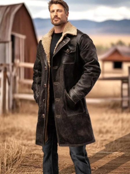 Men's Vintage Dark Brown Suede Jacket Casual Coat