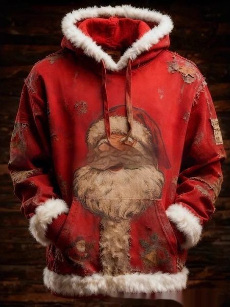European And American Winter Merry Christmas Hoodie With Pocket