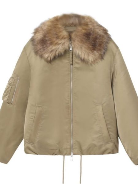 Women's Simple Detachable Fur Collar Cotton Coat