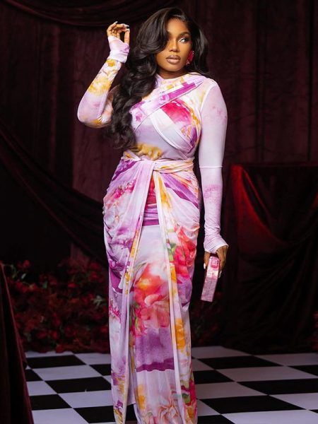 Slim-fit Wrap Bodycon Pleated Long-sleeve Dress