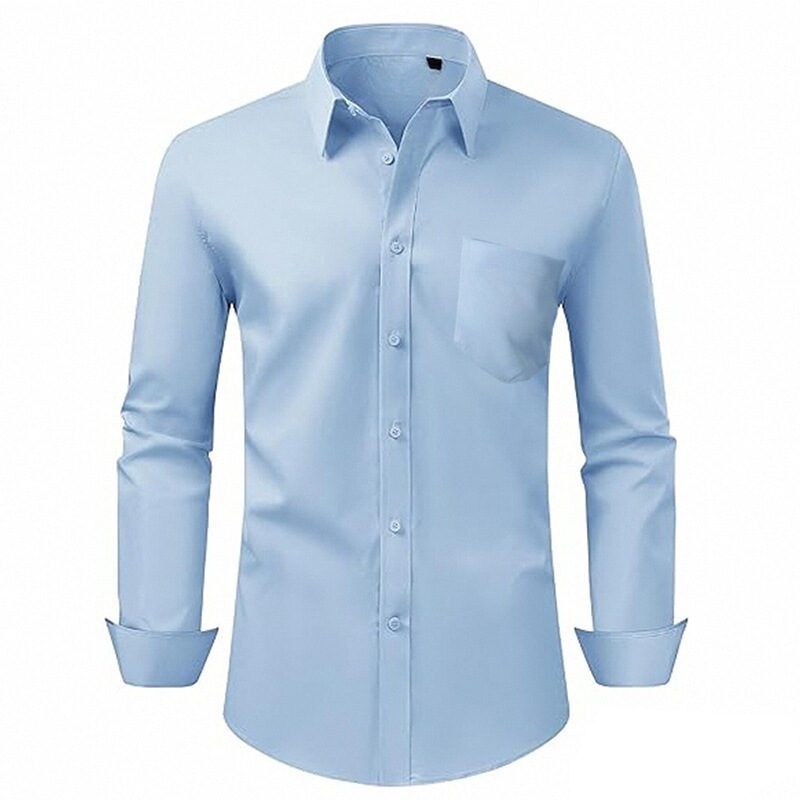 Men’s Breathable Stretch Solid Color Shirt