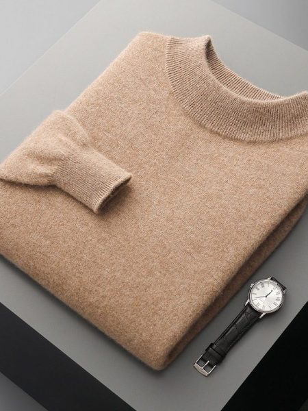 Autumn And Winter New Half-collar Wool Sweater Men's Thin Pullover Bottoming Shirt