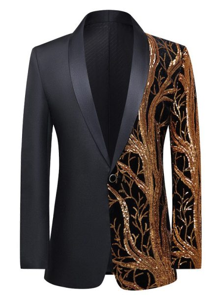 Sequins Performance Costume Men's Suit Versatile Jacket