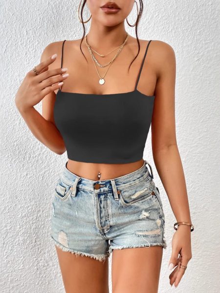 Crop Top With Sexy Camisole Inside And Outside